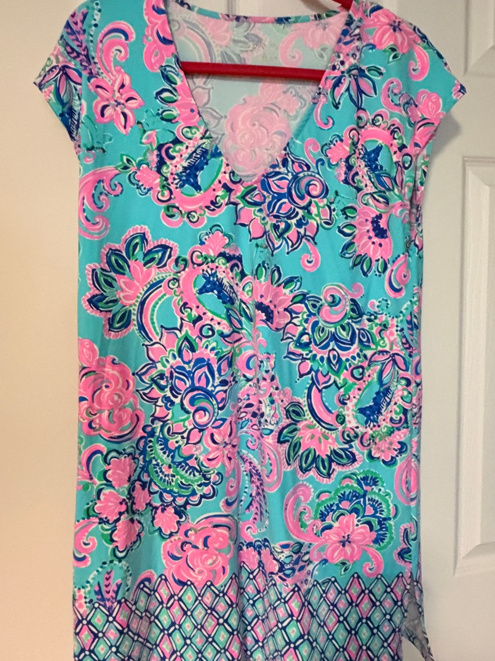 Women’s Aqua & Pink Floral Coverup